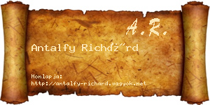 Antalfy Richárd névjegykártya
